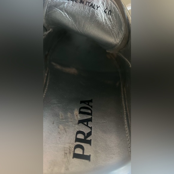 PRADA Oxford Metallic Brogue Lace Up Loafer Shoes Size 40 $995 - Picture 7 of 11